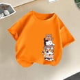 thumbnail image 2 of TEAJOPSUU Toddler Baby Tween Girls Graphic Tops Summer Round Neck Short Sleeve T-Shirt Casual Cute Kitten Printed Tee Shirt Sizes 2-14Y & Plus C-Orange, 2 of 3