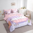 thumbnail image 2 of Feelyou Kawaii Ghost Mushroom Twin Bedding, Sugar Gothic Halloween Bedding Comforter Set, Pink Lavender, Pink Reversible, 7pcs, 2 of 7