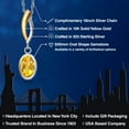 thumbnail image 2 of Gem Stone King 925 Silver and 10K Yellow Gold Yellow Citrine Pendant Necklace for Women | 1.30 Cttw | Gemstone November Birthstone | Oval 8X6MM | With 18 inch Chain, 2 of 6