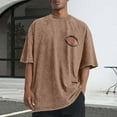 thumbnail image 2 of RYDCOT Mens Oversized 100% Cotton Printed T-Shirts Fashion Loose Fit Crewneck Tshirt Streetwear Heavyweight Short Sleeve Tee Shirt Gym Workout Tops Coffee, 2 of 5