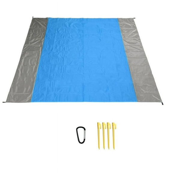 Beach Blanket with Corner Pockets Sandproof Extra Big Beach Mat Oversized Beach Blak4599