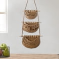 thumbnail image 4 of Hanging Fruit Baskets Macrame Hanging Basket Bohemian Decor Indoor Plant Holder Storage Basket for Organizing Potato Kitchen Brown, 4 of 8