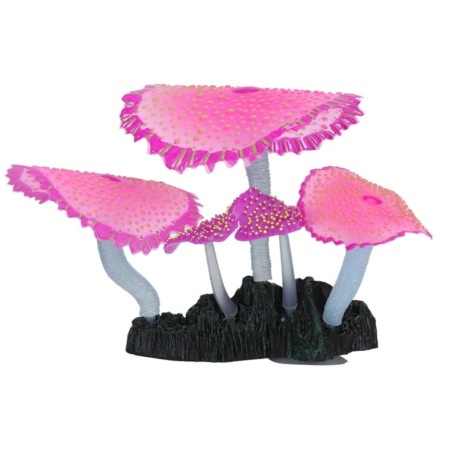Decoración de coral artificial, simulación de silicona de coral artificial, adornos para acuario, decoración de pecera, compacta y ligera Jadeshay A