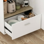 MONSLIPA Kitchen Island with Drop Leaf Countertop, Kitchen Storage Cabinet with Open Shef and Drawer for Dining Room
