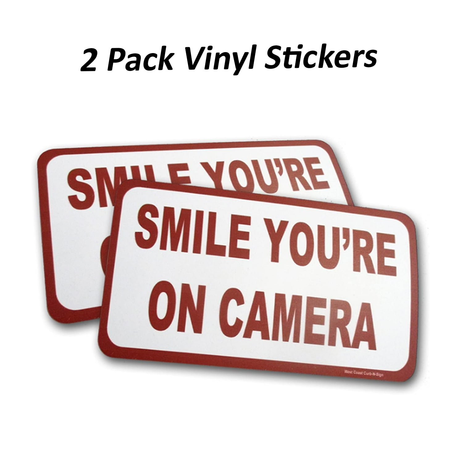 Smile You're on Camera Stickers (2 Pack), Home Security Stickers for