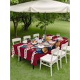 thumbnail image 4 of Outdoor Tablecloth with Umbrella Hole for Patio/Picnic/Party/Camping, Patriotic Gnomes Waterproof Table Cloth Rectangle Table Cover Washable, Independence 250 Memorial Red Striped (60"x 84"), 4 of 9