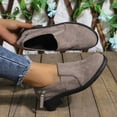 thumbnail image 4 of Gealkoca Womens Zipper Chunky Low Heeled Shoes Round Toe Comfortable Formal Dress Shoes Slip-On Business Wedding Office Shoes Women's Casual Loafers, 4 of 9