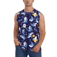 thumbnail image 1 of Bingfone Cute Shark Pattern Men's Tank Tops Workout Sleeveless Tee Shirts Running Beach Tanks for Men-Large, 1 of 7