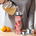 thumbnail image 4 of 20 Oz Pink Strawberry Plants Fruit Coffee Tumbler Double Wall Insulated Stainless Steel Water Bottle | Metal Reusable Thermoses Flask with Cup Cap | Leak & Sweat Proof with Anti-Dust Lid, 4 of 7