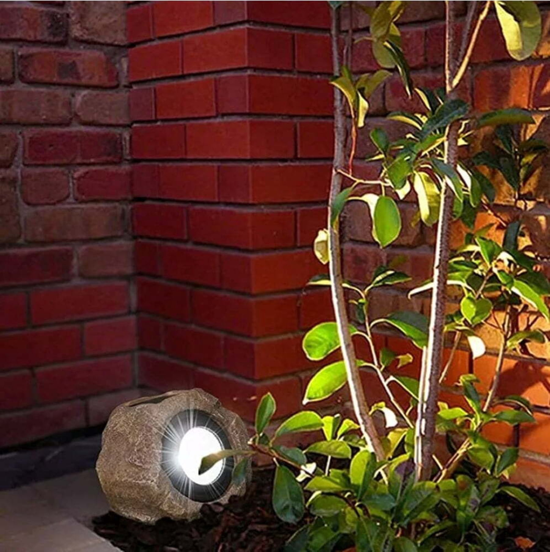 Kanstar Solar Rock Landscape Light Asian Inspired Waterproof Solar Powered LED Dusk to Dawn 4 pack