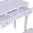 thumbnail image 3 of Patiojoy Mirror Vanity Table Unit Makeup Set Wood Makeup Dressing Table Set White, 3 of 5