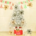 thumbnail image 1 of 1pc Christmas Tree Decorative Fake Fake Flower Head Flower Artificial Glitter Flower Head Xmas Decoration - Light Gold, 1 of 9