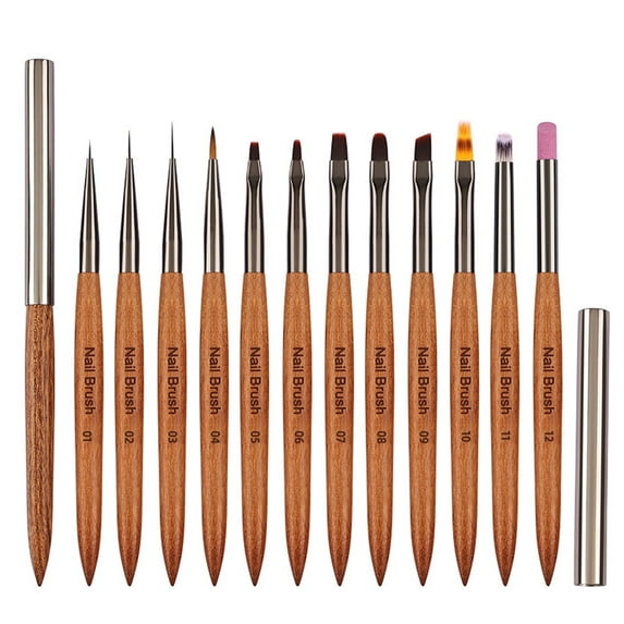 dianhelloya Nail Art Tools Manicure Pen Soft Bristles No Marking Non-shedding DIY with Cover Nail Polish Painting Drawing Brush Liner Nail Brush Nail Salon Supply