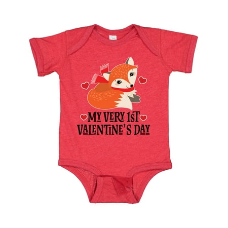 

Inktastic 1st Valentines Day Woodland Fox Gift Baby Boy or Baby Girl Bodysuit