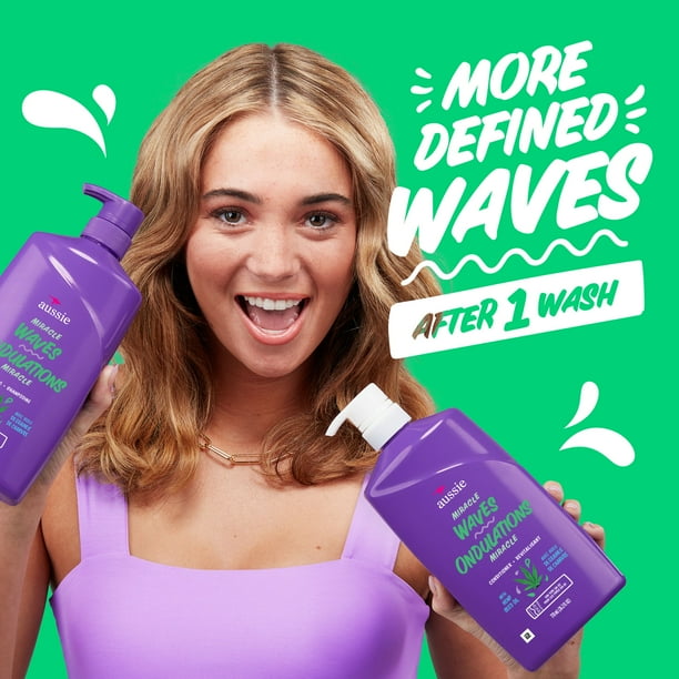 Aussie Miracle Waves Anti-Frizz Hemp Paraben-Free Shampoo - Walmart.ca