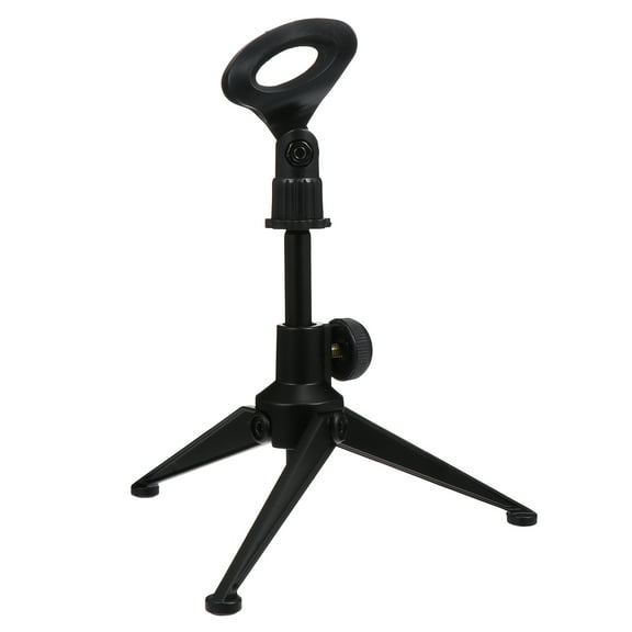 Adjustable Microphone Stand with Zinc Alloy Tripod for Recording Black 360 Degrees Rotation