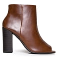 thumbnail image 2 of Peep Toe High Heel Boot - Sleek Leather Ankle Bootie - Classic Zip Up Boot - Easy Essential Everyday Shoe, 2 of 4