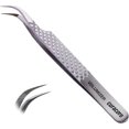 thumbnail image 1 of Curacoro Lash Tweezer - Professional & Precision Fiber Tip Grip Lash Tweezers for Eyelash Extensions, Multi Shapes & Purposes Tweezers for Volume, Isolation & Classic Lashes (Silver, Volumizer), 1 of 8