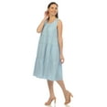 thumbnail image 2 of White Mark Women's Sleeveless Tiered Chambray Midi Dress, 2 of 6