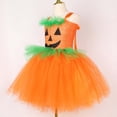 thumbnail image 6 of EliteGoogv Girls Halloween Pumpkin Dress Orange Tutu Skirt Costume For Kids Cosplay Party Performance Fancy Dress Role Play Outfit Orange Orange, 6 of 9