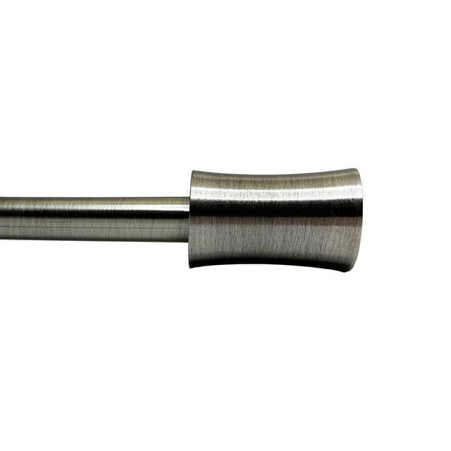 Versailles - Sculpted Corset Finial Curtain Rod Set, Adjustable Length from 72" to 144", Silver