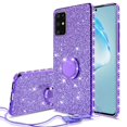 thumbnail image 1 of For Samsung Galaxy A51 5G Ring Kickstand Cute Glitter Protective Phone Case Cover - Purple, 1 of 5