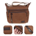 thumbnail image 2 of EeaseMX Bolso bandolera de lona marrón para hombre, tipo cartera, tipo sobre, para viaje., 2 of 7