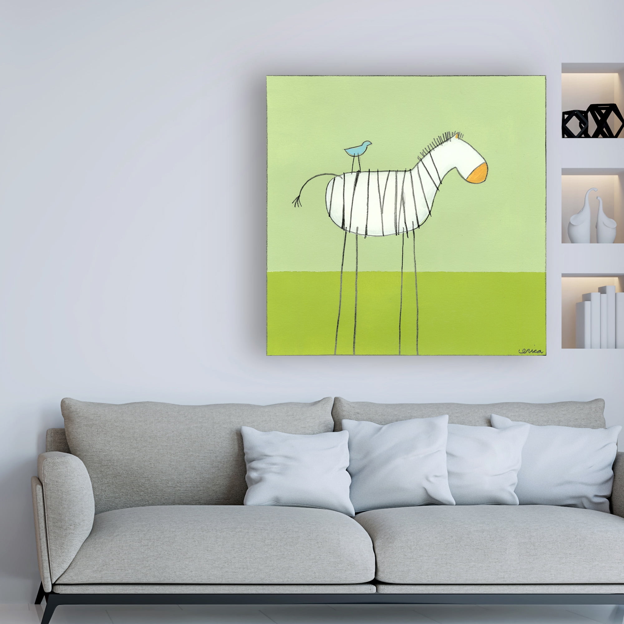 Trademark Fine Art 'Stick leg Zebra I Childrens Art' Canvas Art by June Erica Vess
