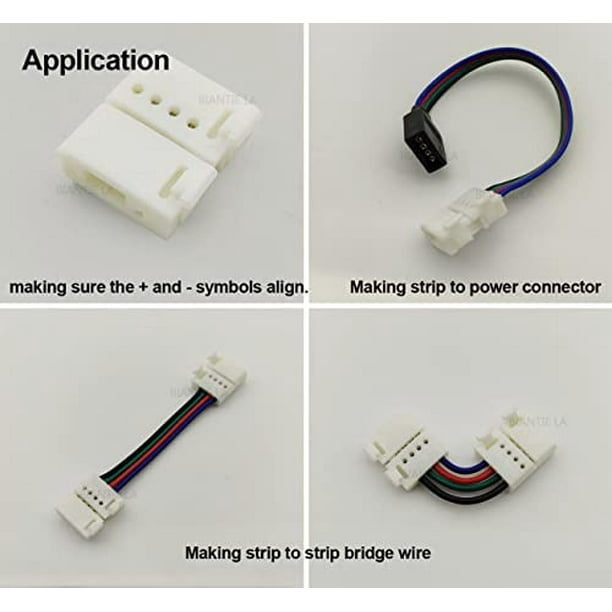 Leds Para Belenes HUAZIZ 22 Pcs Conector De Tira LED Impermeables De 2 Pines Y 8mm, Conector Extensión De Luces LED Para Tiras LED Monocromática SMD 5050/3528 Incluye Destornillador Conector Tira Led 2 Pin