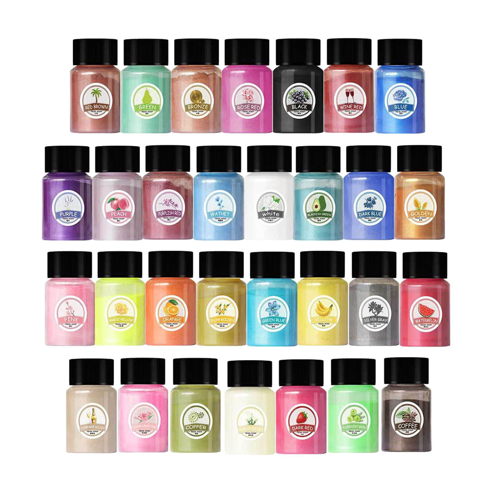 Mica Powder Pigment Mica Mineral Powder Micas Colorants Epoxy Resin Dye DIY for Soap Coloring Candle Making Paint Nail Polish Jewelry 30 colors