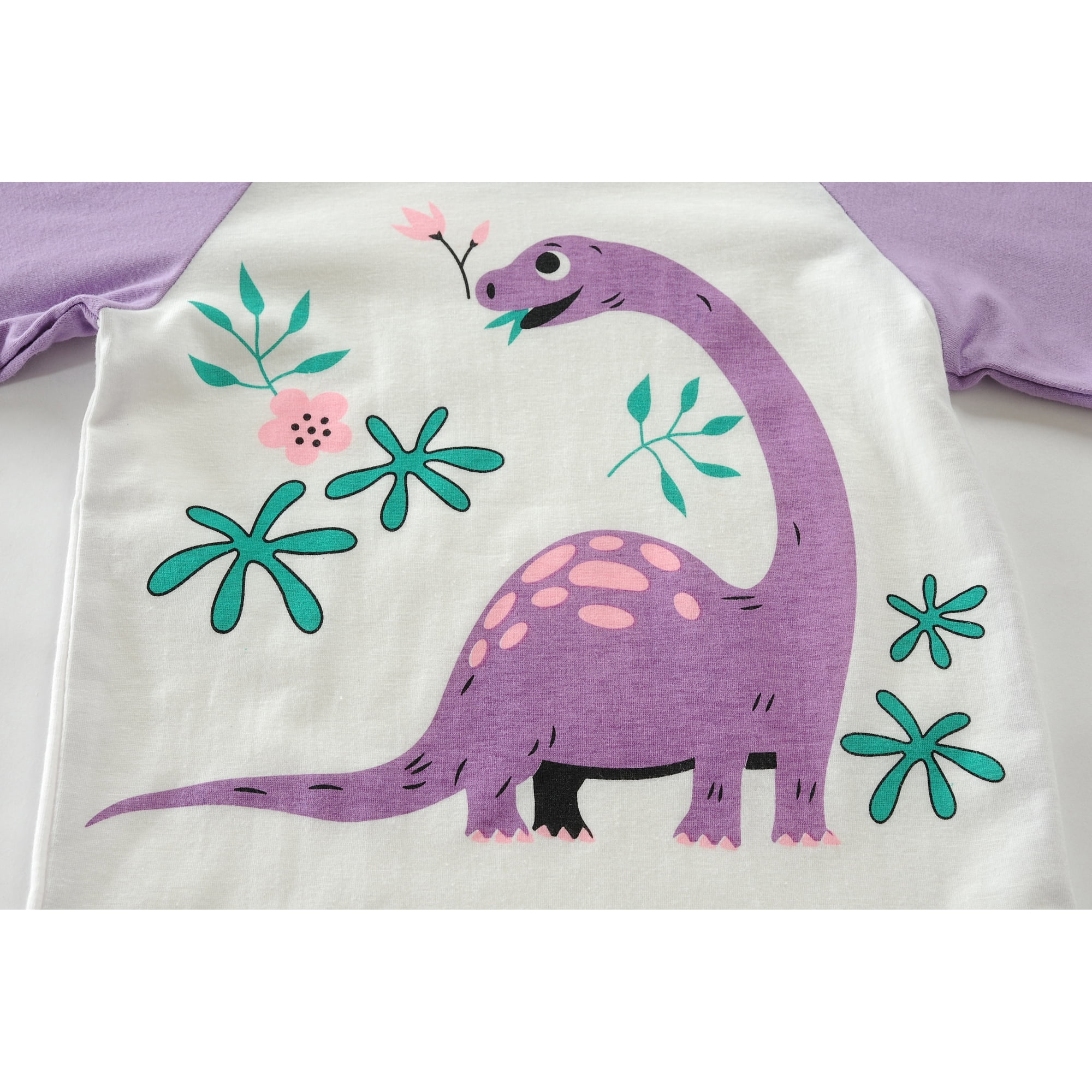 Little Hand Toddler Girls Pajamas Dinosaur Long Sleeve Sleepwear 2t Purple