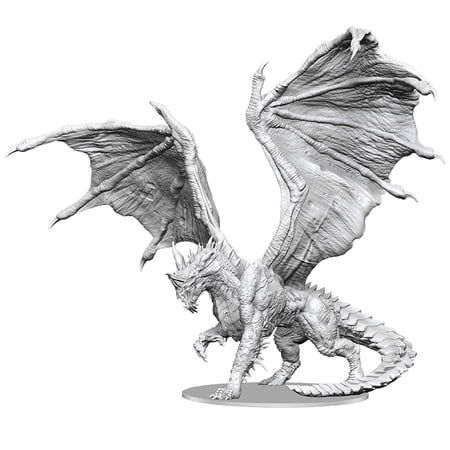 D&D Nolzur's Marvelous Miniatures: Adult Blue Dragon - Unpainted RPG Figure, Primed & Ready To Paint, Highly Detailed
