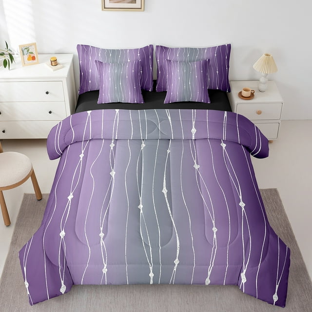 YST Watercolor Gradient Geometric Abstract Comforter Set, 7Pcs, Full