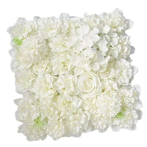 15Inchx15inch Artificial Panel, Romantic Hydrangea ,Flower Screen Background for Wedding Photography Party Home Wall Decor , White 03