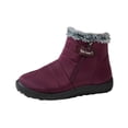 thumbnail image 2 of AXXD Womens Winter Boots,Water-Resistant Mid-Calf Snow Boots,Wine,US 9, 2 of 7