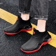 thumbnail image 2 of HEWUQI Men's Ankle Rain Boots Waterproof Antislip Rubber Slip on Booties Garden Boots Outdoor Rain Shoes for Boating Sailing Farming Red Size 10, 2 of 6