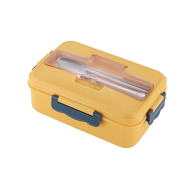 Leakproof Bento Box For Adults With 3 Compartment Lunch Box For Kids With Spoon & Fork Microwave Dishwasher Safe BPA Free Meal Box With Handle