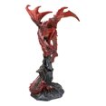 thumbnail image 2 of Wizard Fantasy Red Volcanic Dragon Perching On Rune Stone Tower Rock Figurine, 2 of 9