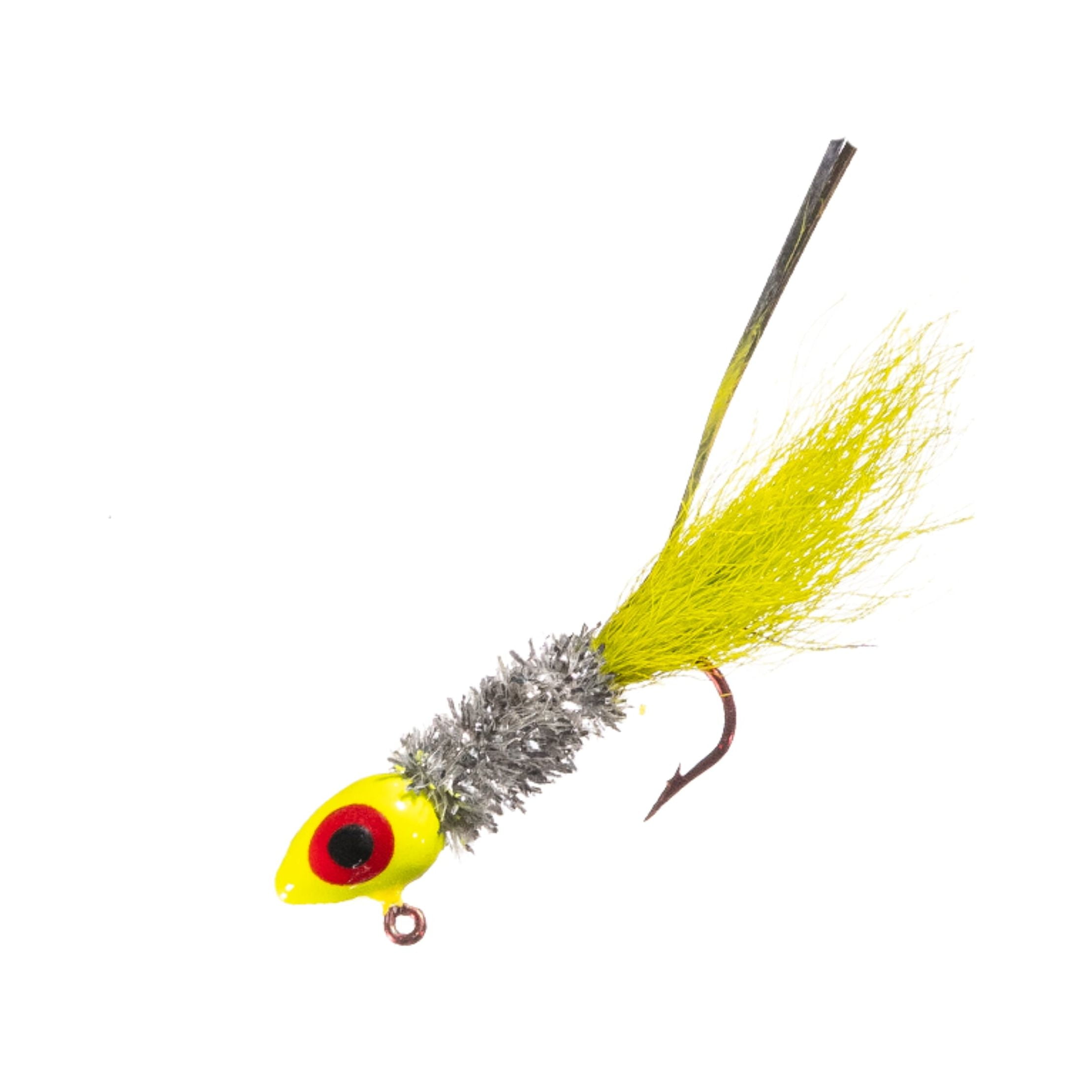 Arkie Lures Shineee Hineee Jig 1/16 oz Chartreuse Crappie Tinsel