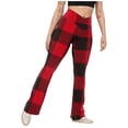 thumbnail image 4 of Women's Christmas Bootleg Yoga Pants Crossover High Waisted Wide Leg Workout Flare Pants Bootcut Work Pants Dress Pants, 4 of 7