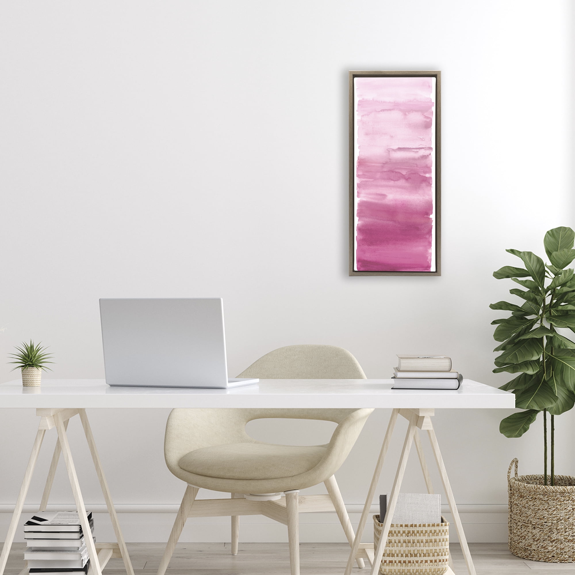 Stupell Industries Blush Blend Gradient Brown Framed Floater Canvas Wall Art, design by Allie Corbin