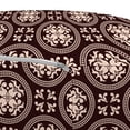 thumbnail image 3 of Abstract Pouf Cover with Zipper, Ethnic Flourishing Antique Motifs in Circular Ornamental Repetition, Soft Decorative Fabric Unstuffed Case, 30" W X 17.3" L, Dark Maroon Champagne, by Ambesonne, 3 of 5