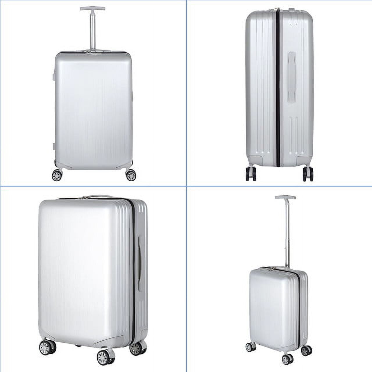 Hikolayae Mesa Collection Hardside Spinner Luggage Sets in Silver, 3 Piece - TSA Lock
