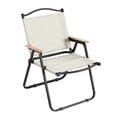 thumbnail image 5 of 2-Piece Folding Outdoor Chair For Indoor, Outdoor Camping, Picnics, Beach, Backyard, BBQ, Patio Beige, 5 of 12