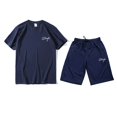 thumbnail image 4 of Vedolay Mens Short Set Mens Short Outfits 2 PC Summer Tracksuit Short Sleeve Polo Shirt Shorts Set,Blue 4XL, 4 of 4