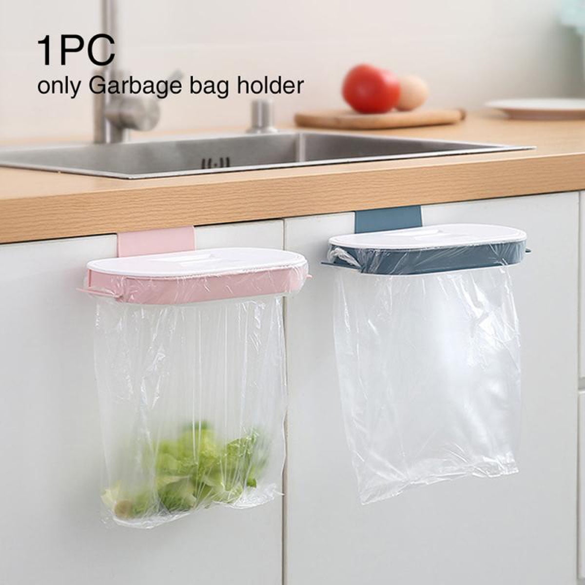 Portable Hanging Trash Rubbish Bag Holder Cabinet Cupboard Bin 