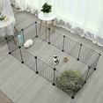 thumbnail image 4 of DIY Small Animal Pet Playpen, Guinea Pig Cages, Rabbit Playpen, Dog/ Puppy Playpen, Indoor Portable Metal Wire Yard Fence, 14.5X14.5 Inch, 12 Panels, Black, 4 of 7