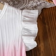thumbnail image 7 of HAOTAGS Girls Floral Dresses Size 7,Fashionable Flutter Sleeves Summer Casual Princess Dress with Belt Red, 7 of 7