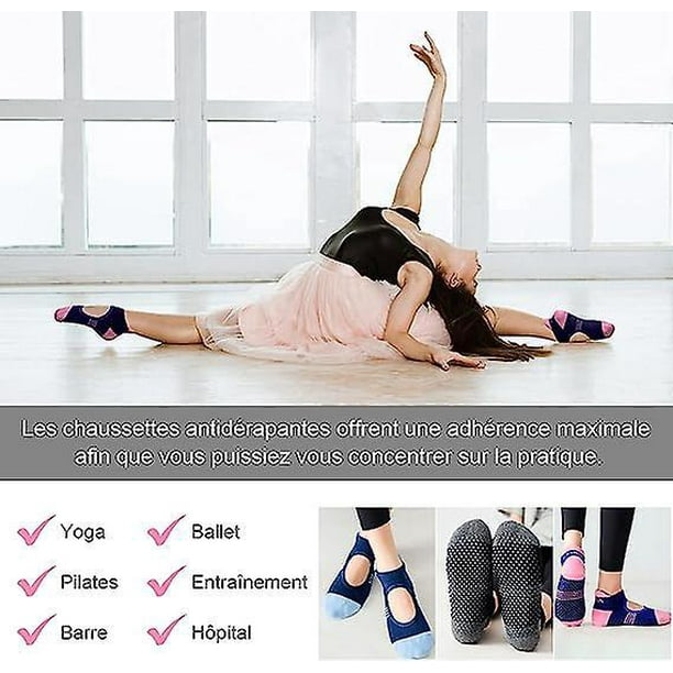 3 pares de zapatillas de yoga antidrapantes para mujer Chaussettes En Coton Pilates Pour Yoga Danse Barre Ballet Chaussettes Antidrapante Walmart en linea