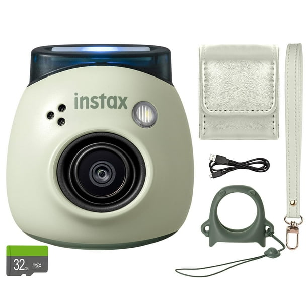 Cámara digital Fujifilm INSTAX PAL verde pistacho con funda de 32 GB